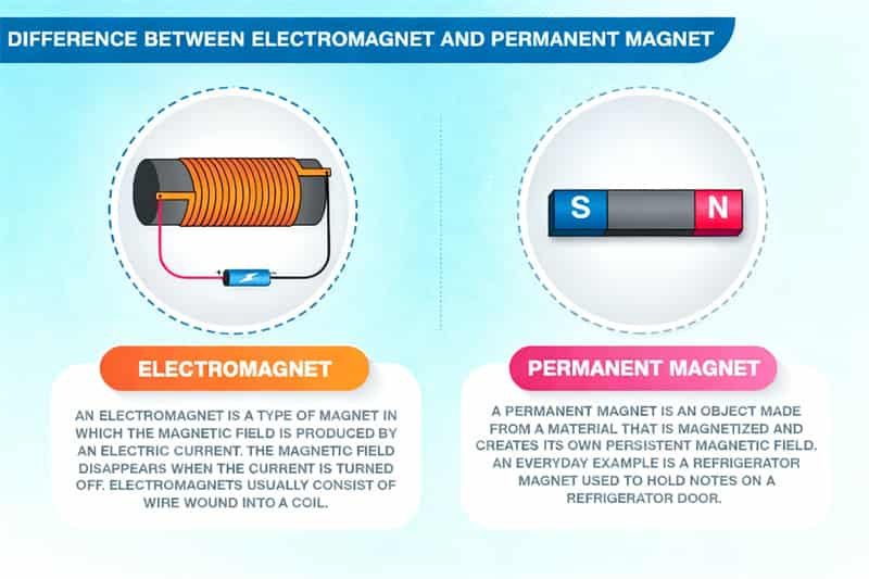 6. Diferencia entre electroimanes e imanes permanentes