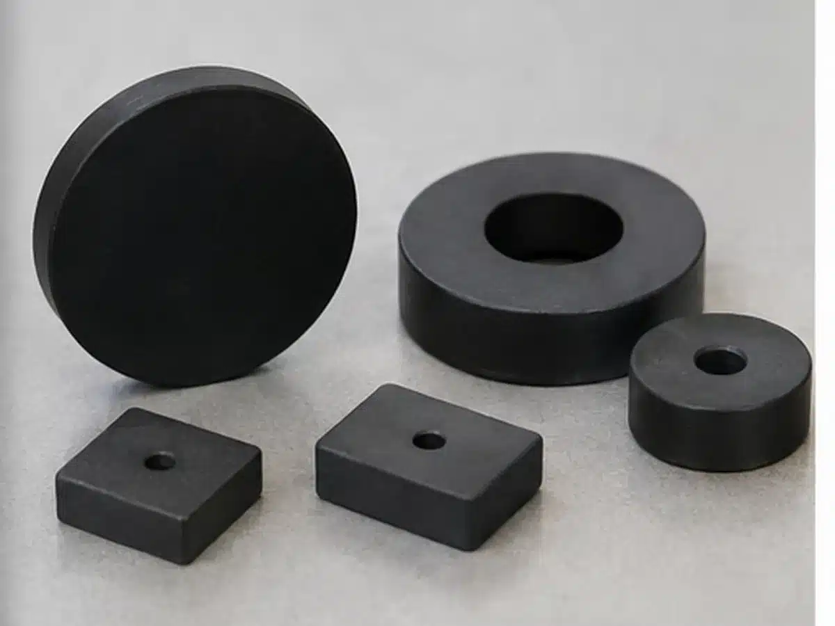 Illustration of black PTFE coated neodymium magnet shapes