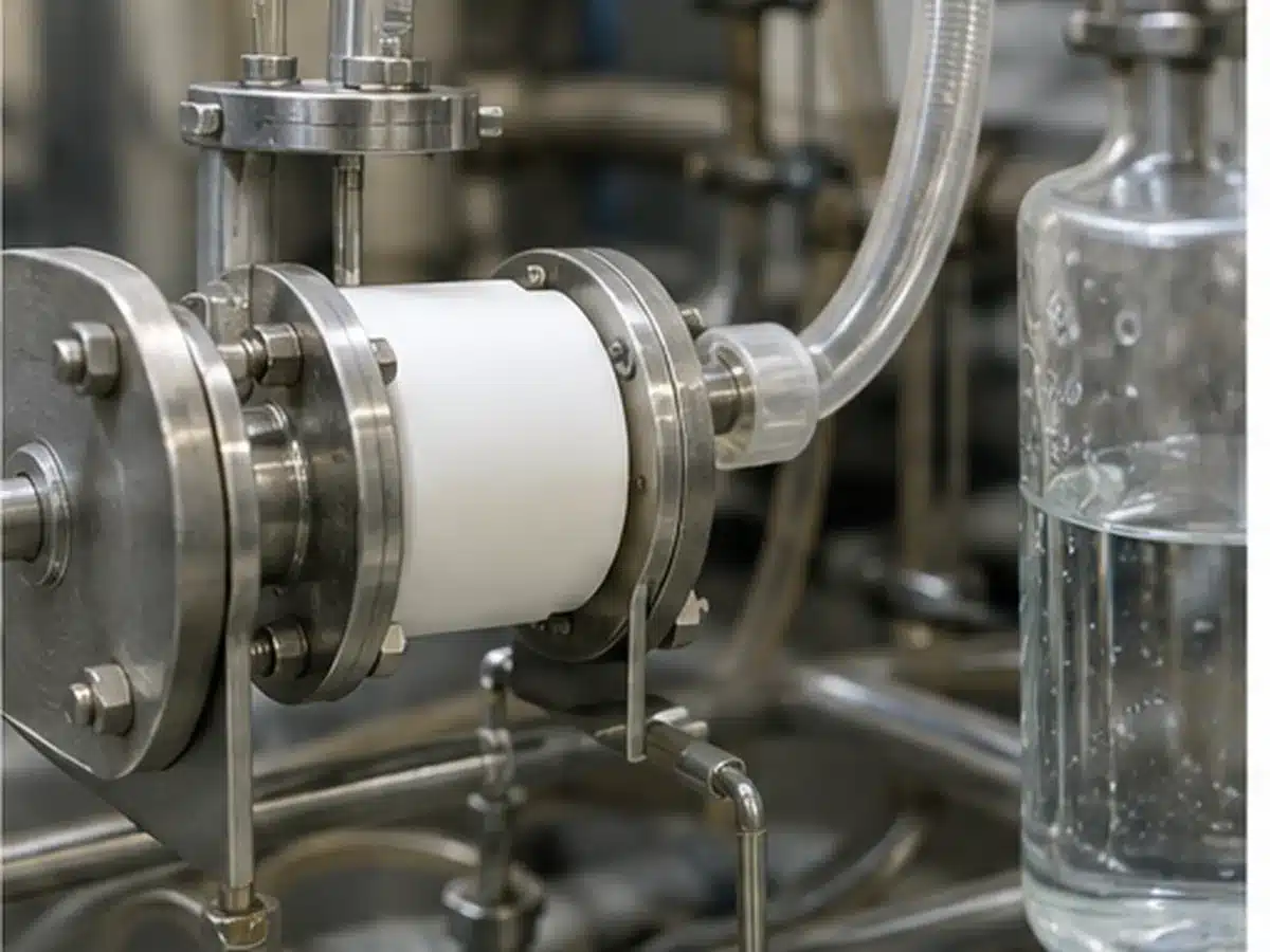 Illustrative PTFE protected magnetic component in a wet process environment