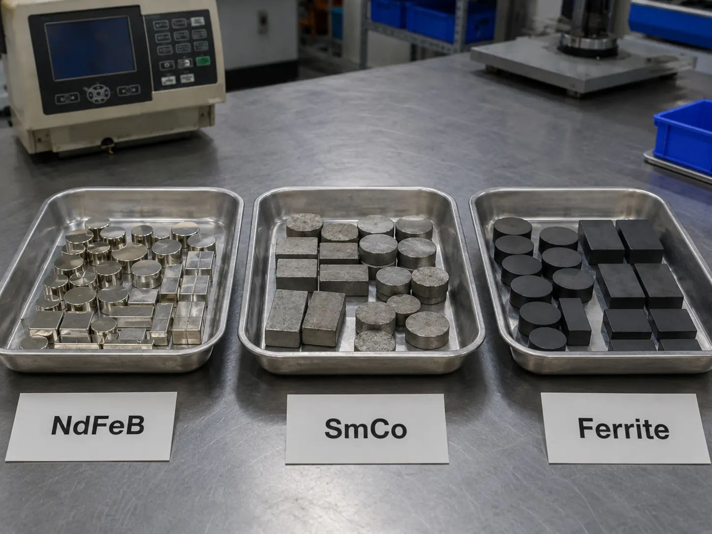 Comparison of NdFeB SmCo and ferrite magnets