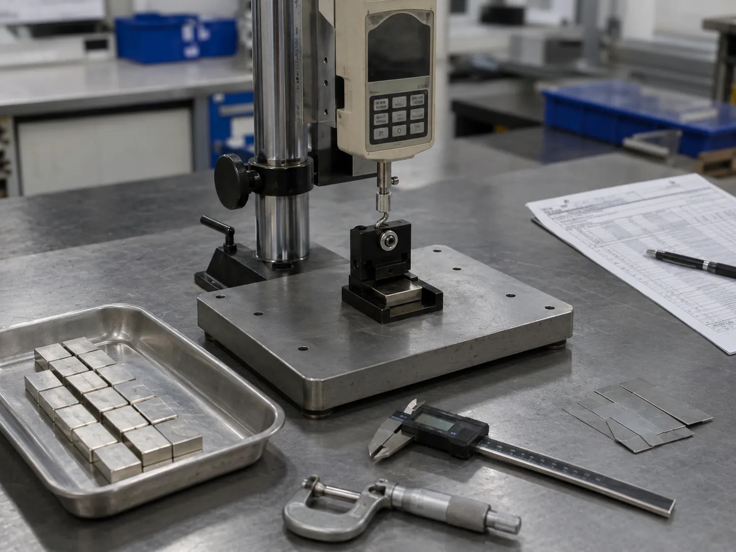 Professional pull force test bench for neodymium magnets