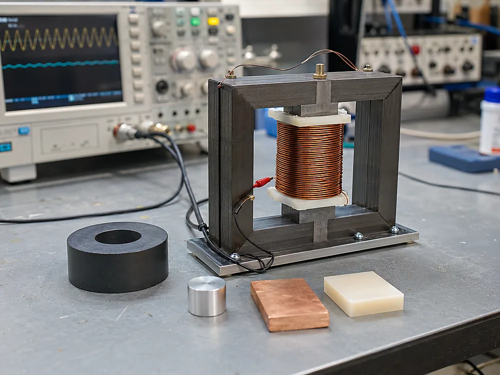 Magnetic permeability core testing in an engineering laboratory