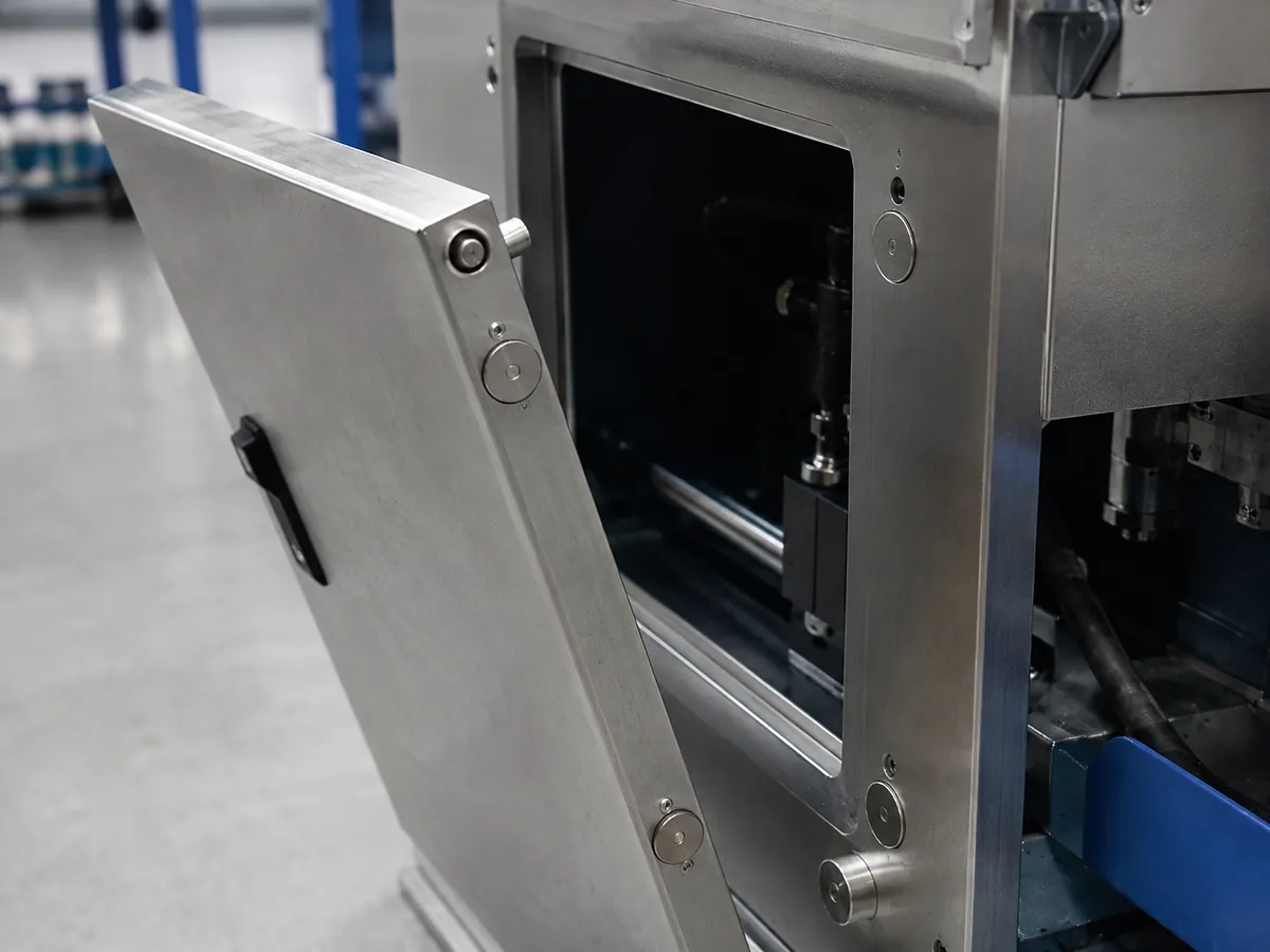 Imanes de neodimio avellanados utilizados en un panel industrial de acceso desmontable