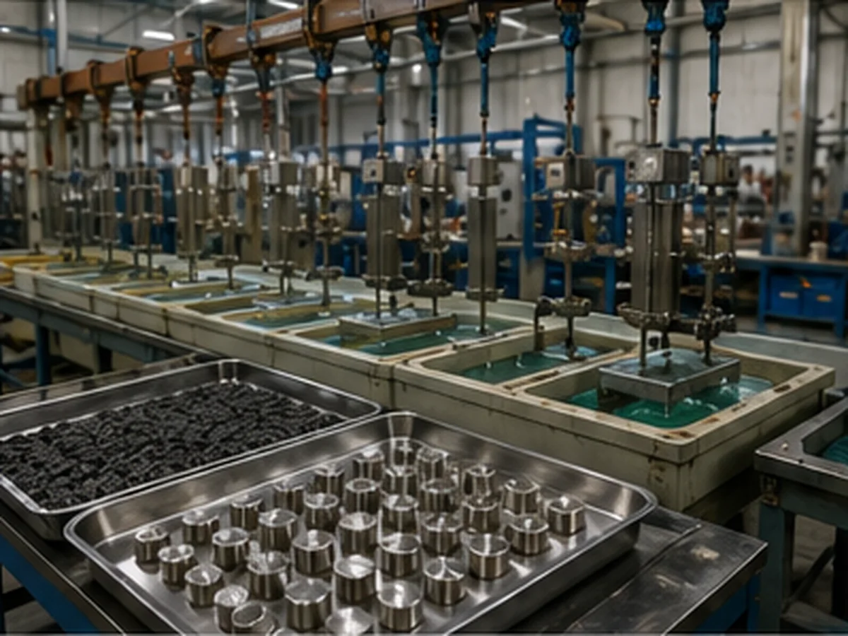 Ligne de galvanoplastie Ni-Cu-Ni pour la protection contre la corrosion des aimants en néodyme