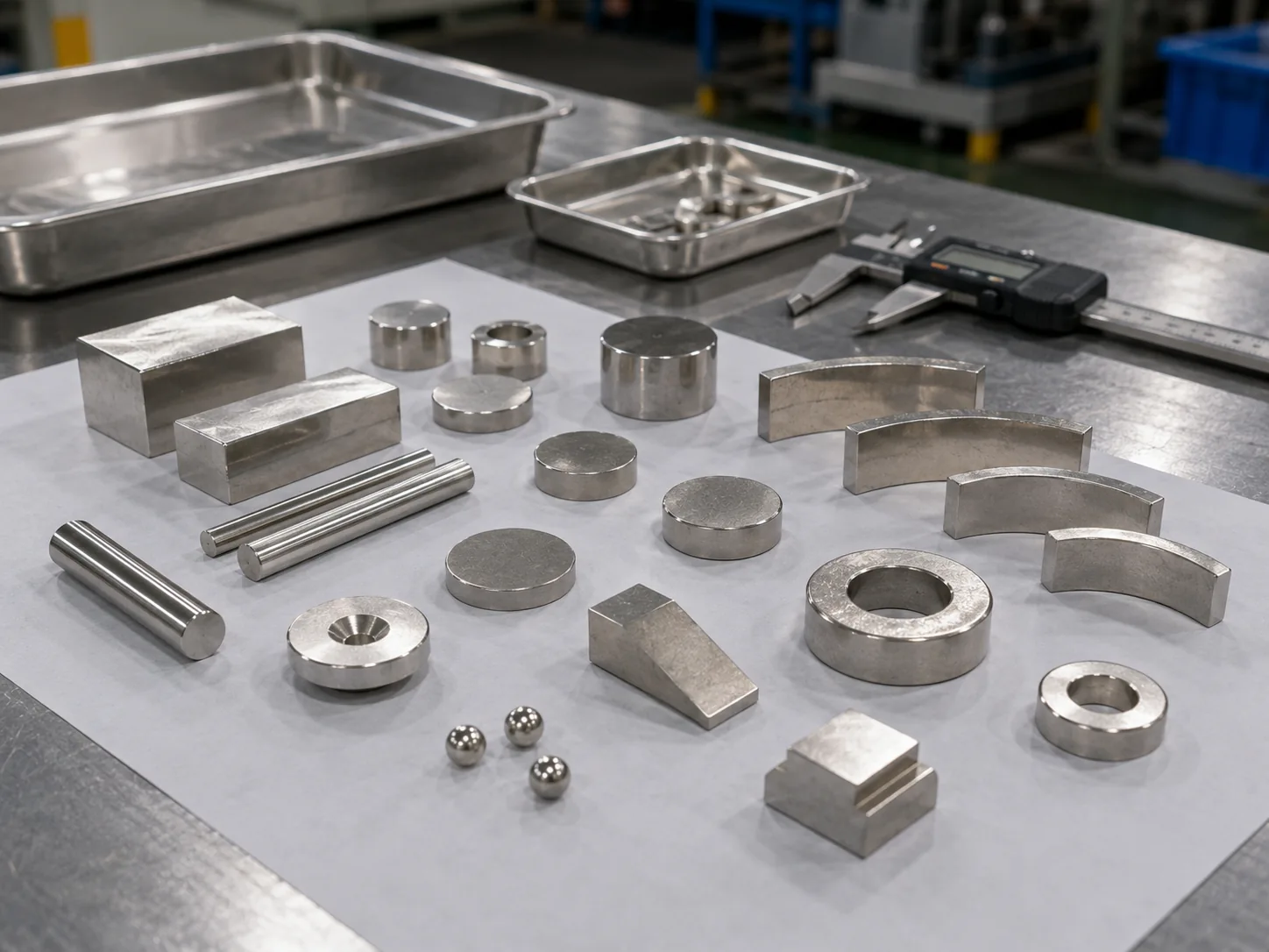 Custom neodymium magnet product range including blocks rings discs rods and arc segments