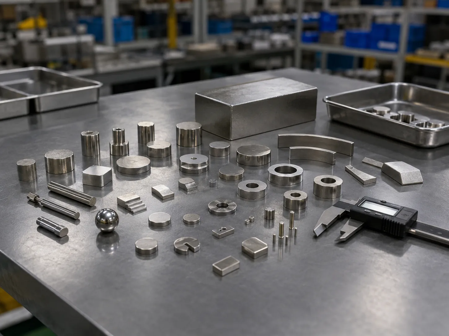 Neodymium magnet shapes including discs blocks rings rods spheres and arc segments