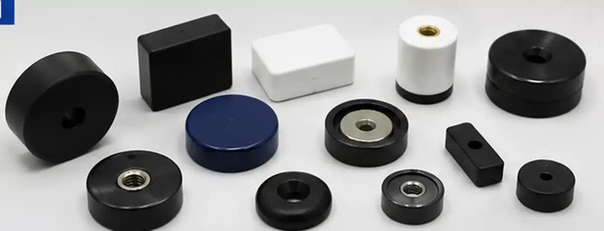 Illustrative plastic coated neodymium magnet configurations