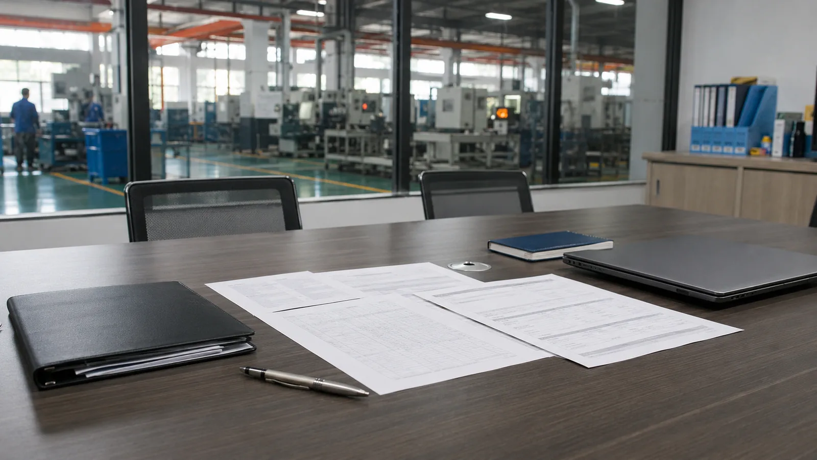 Documents d’entreprise dans les bureaux d’une société industrielle