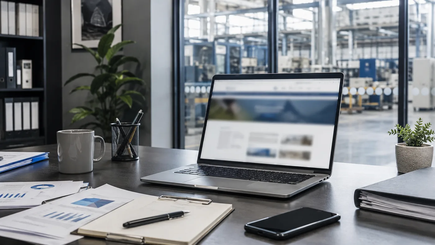 Oficina de una empresa industrial de OSENC y espacio de trabajo empresarial digital