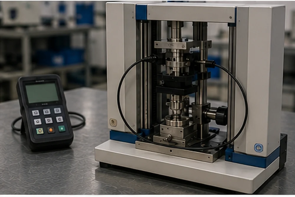 Messung der Oberflächenflussdichte neben einem größeren Prüfsystem für Magnetwerkstoffe