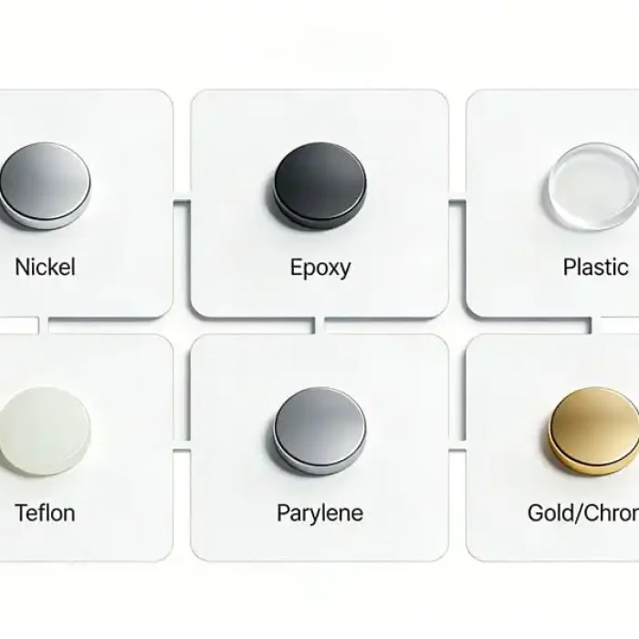 Beschichtungsoptionen für Neodym-Scheibenmagnete, darunter Nickel, Epoxid, Parylene und Teflon